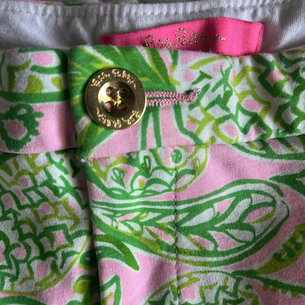 Lilly Pulitzer Darci Knit Scalloped Shorts Mandevilla Pineapple Sz 16 Resort EUC - Picture 4 of 5